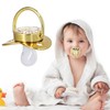 Stylish Gold Letter Infant Pacifier, Portable Silicone Alloy Pacifier with