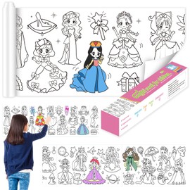 ZOCONE Drawing Paper Roll for Children 120''x11.8'' Children's Drawing Roll Coloring Paper Roll for Toddlers DIY Cut and Paste Color Filling Paper for Girls and Boys(Lovely Princess)