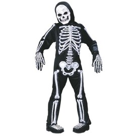 Fun World White Skelebones Costume, Medium 8-10, Multicolor