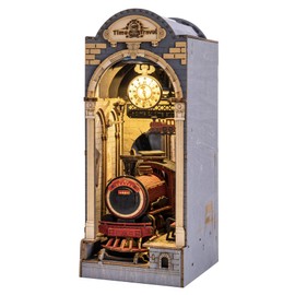 Rolife DIY Book Nook Kits Model Wooden Kit, Unisex Children, Bookshelf Insert Diorama Bookends, Bookshelf Insert Kits, Japanese Decorative Teacher Gift (TGB04 Time Travel)