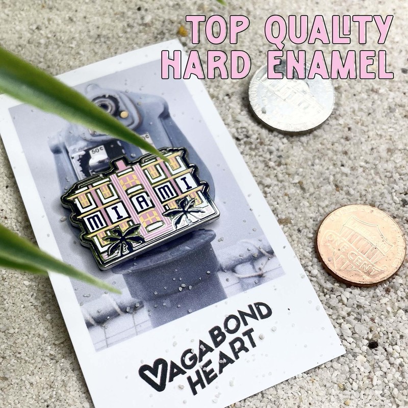 Vagabond Heart Knoxville Tennessee Enamel Pin - Sunsphere Souvenir -