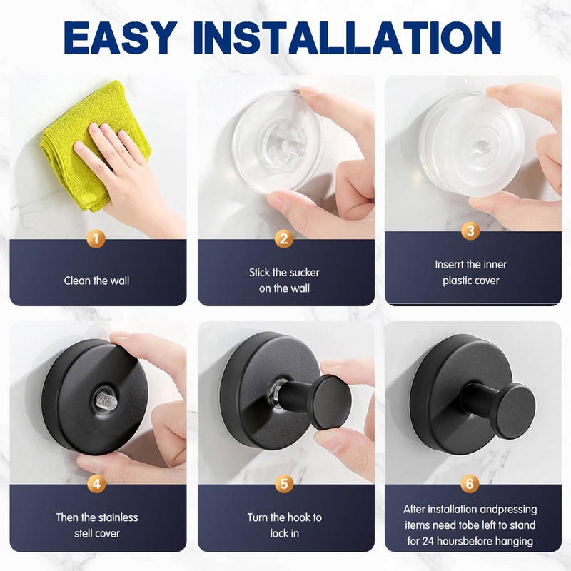 ALLVANA Removable & Reusable Suction Cup Hooks for Shower, Heavy