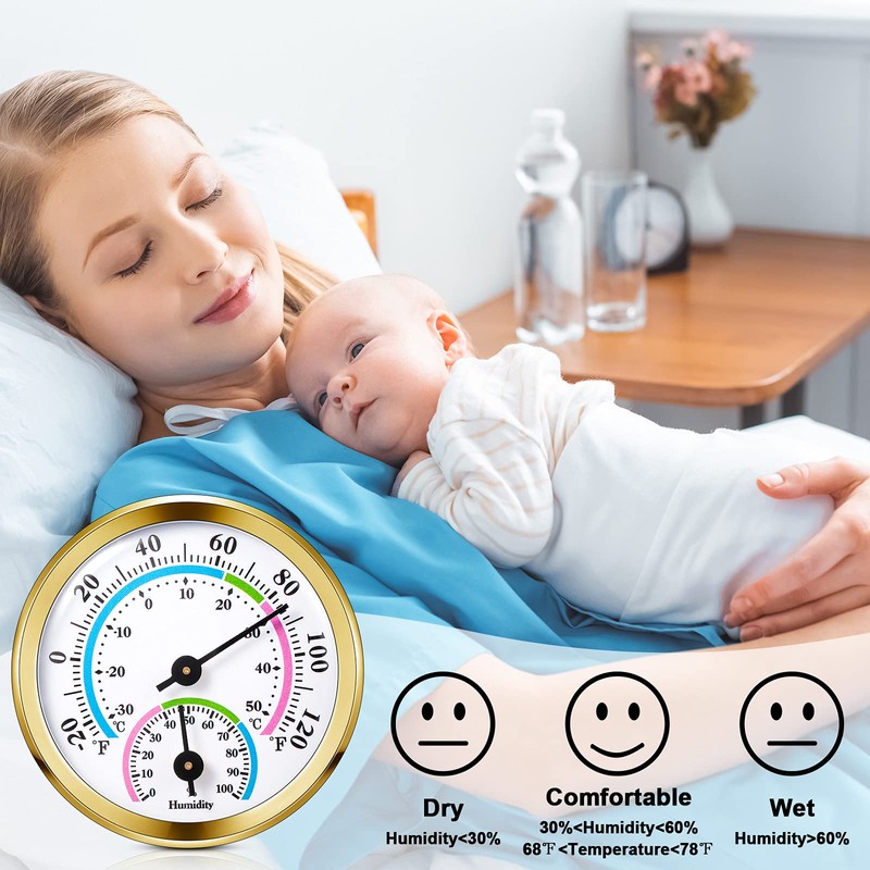 Weewooday 3 Pcs Indoor Outdoor Thermometer 2 in 1 Mini