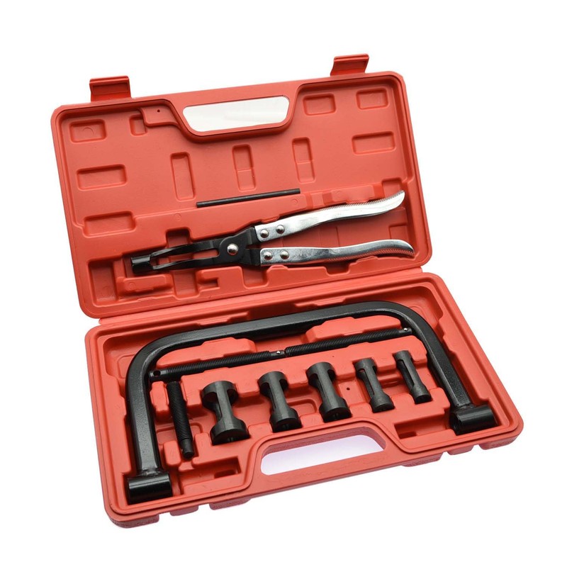 TILIBOTE Valve Spring Compressor,with 11Pcs Valve Spring Compressor Tools,Valve Guide