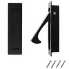 HOWDIA 80mm Pocket Door Pull Handle Flush Mount, Brushed Stainless Steel Round Edge Finger Pull Hidden Door Hardware for Closet Sliding Doors, 1PC (Black)