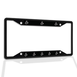 Fastasticdeals Metal Insert License Plate Frame German Shepherd Head Silver Weatherproof Car Accessories Black 4 Holes Solid Insert
