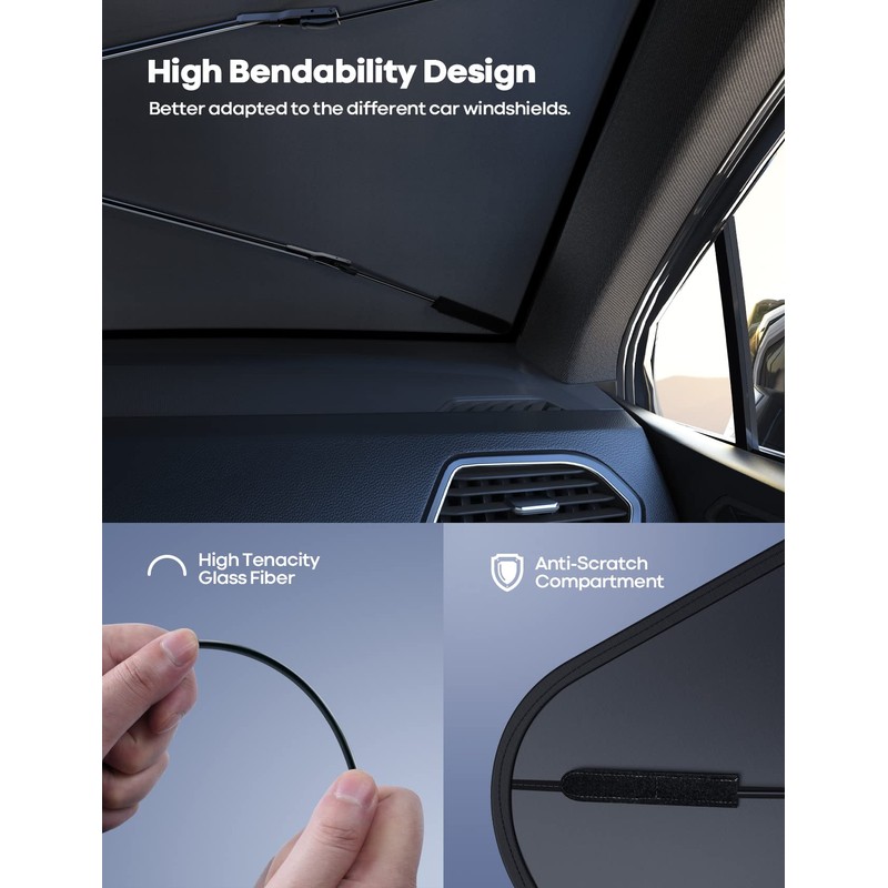 Lamicall Lamicall Car Windshield Sunshade Umbrella - Foldable Car Windshield