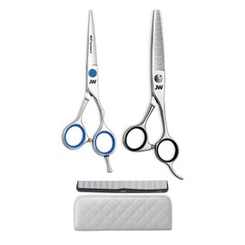 JW Shears S2 Shear & Thinner Combo - Free Case and Comb Included (7.0")