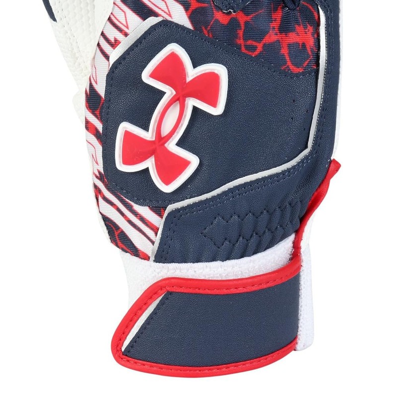 UA Clean Up Batting Gloves 6001310 (410) Midnight Navy, White,