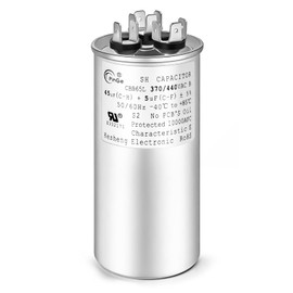 T.TAOMI 45+5 uF 45/5 MFD ±5% 370V/440VAC CBB65 Dual Run Start Round UL Listed AC Capacitor for Fan Motor Start or Heat Pump or Condenser Straight Cool (45+5uF)