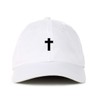 Cross Baseball Cap Embroidered Cotton Adjustable Dad Hat White