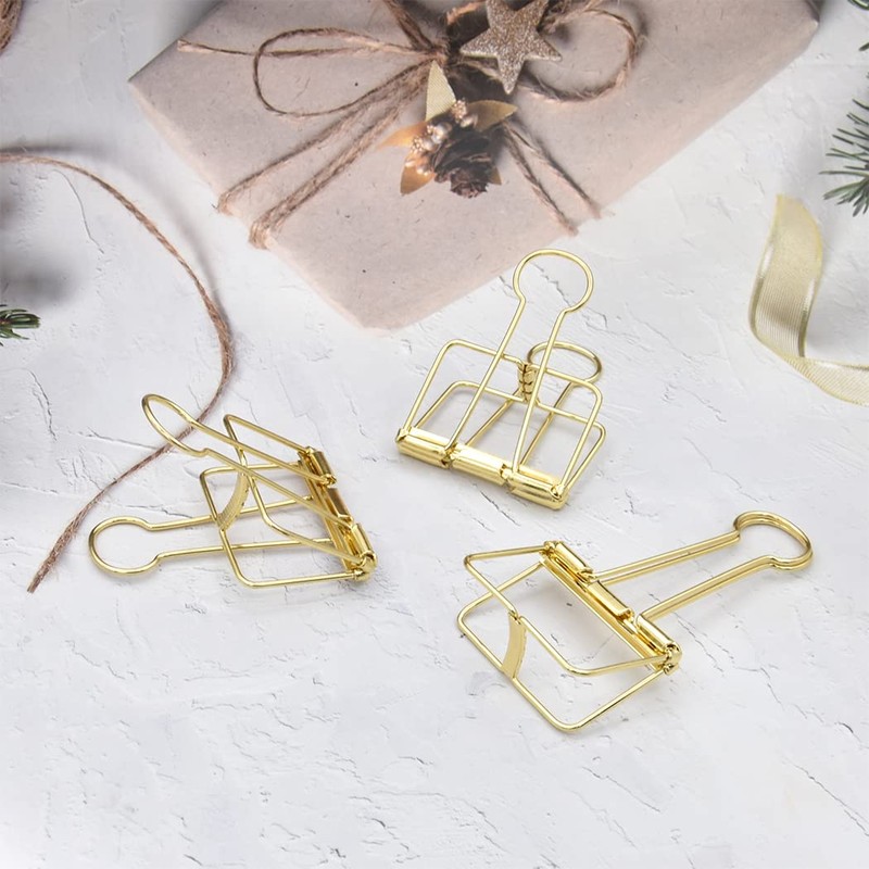 Extra Large Binder Clips 2 Inch, Big Paper Clamps Gold