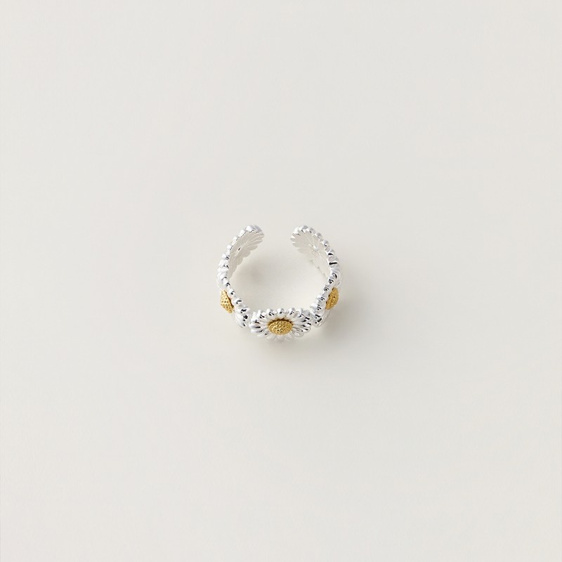 [D.silver] Silver 925 Daisy Open Ring Silver / [D.silver] 실버925