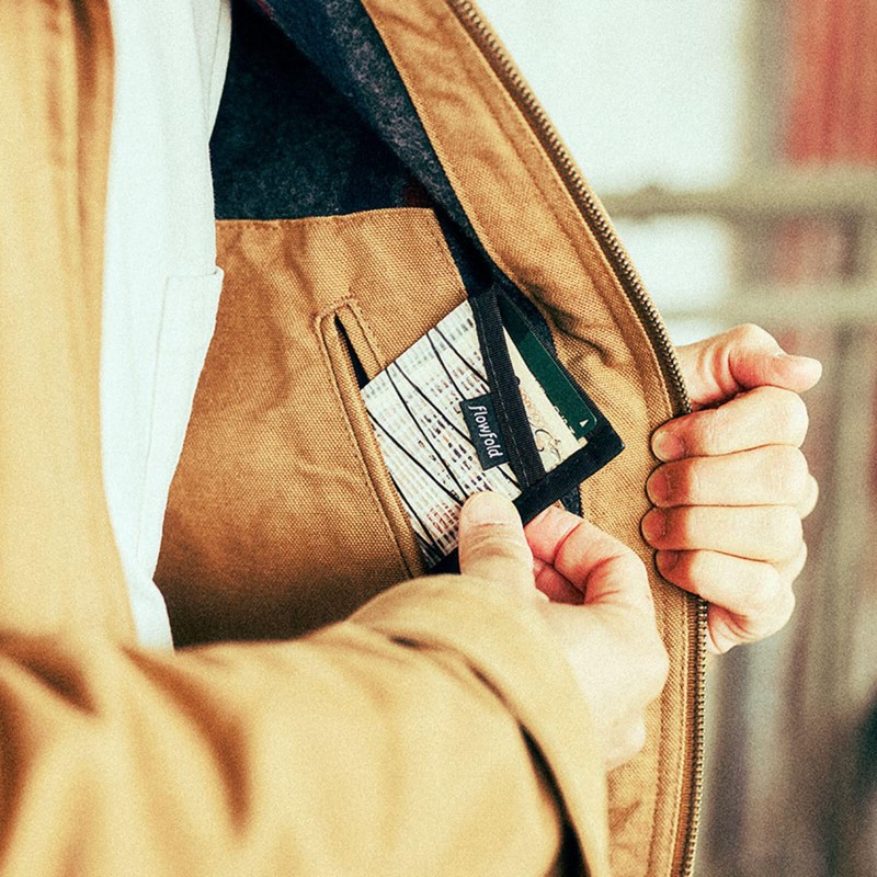 Flowfold RS MINIMALIST CARD HOLDER WALLET Green Sailcloth Travel Card