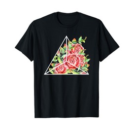 Geometric Design Shirt Flowers Breaking Out Triangle Gift