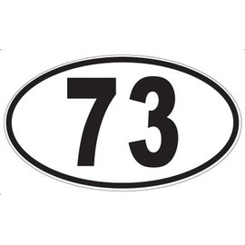 Number 73 Oval Sticker