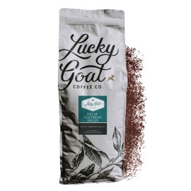 Lucky Goat Flavored Decaf Southern Pecan Coffee – 5 Pounds Bulk Ground - 5lb Bag - Natural Water Process, Nutty & Sweet, Low Acid, Smooth Body, Medium Roast, Gluten Free, Sugar Free, Keto Friendly