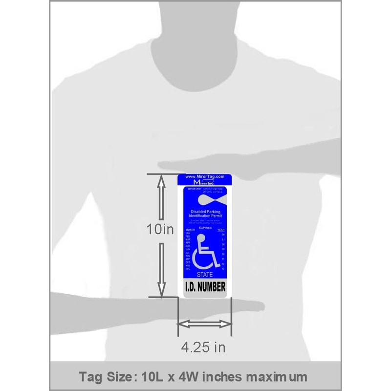 Mirortag Silver by JL Safety- Handicap Parking Placard Holder, Magnetically