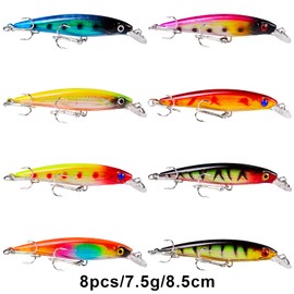 Fishing Lures Tackle Kits Hard Baits Minnow Pencil VIB Crankbaits Topwater Floating Lures Assorted Fishing Tackle Sets (007-43pcs)