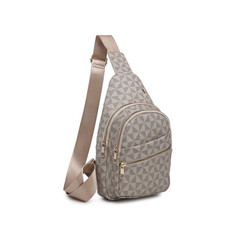 Fashion World Monogram Sling Backpack - COLOR: TAUPE, SIZE: one