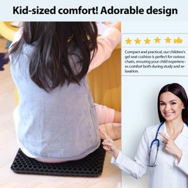 Gel Saet Cushion, Desk Chair Cushion, Small Chair Pads, Chair Pads, Seat Cushion for Chair, Chair Pillow, Tailbone Cushions for Pressure Relief (Mini-Black)