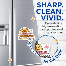 (2 Pack) Mama Mommy Mom Bruh Magnets - Mother's Day Decor - Inspirational Mother Magnets - Funny Parent Quotes - 5" On Longest Side - for Cars, Fridges, Toolboxes - Made in USA - MAG5621