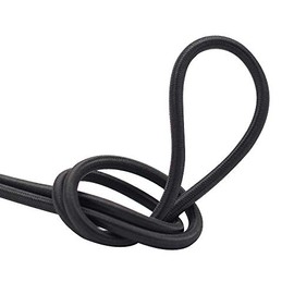 5 Metres 0.75 mm² Cable Vintage Antique Braided Twisted Fabric Lighting Cable Woven Silk Flexible Wire Cord Light, 300.00 V (Black)