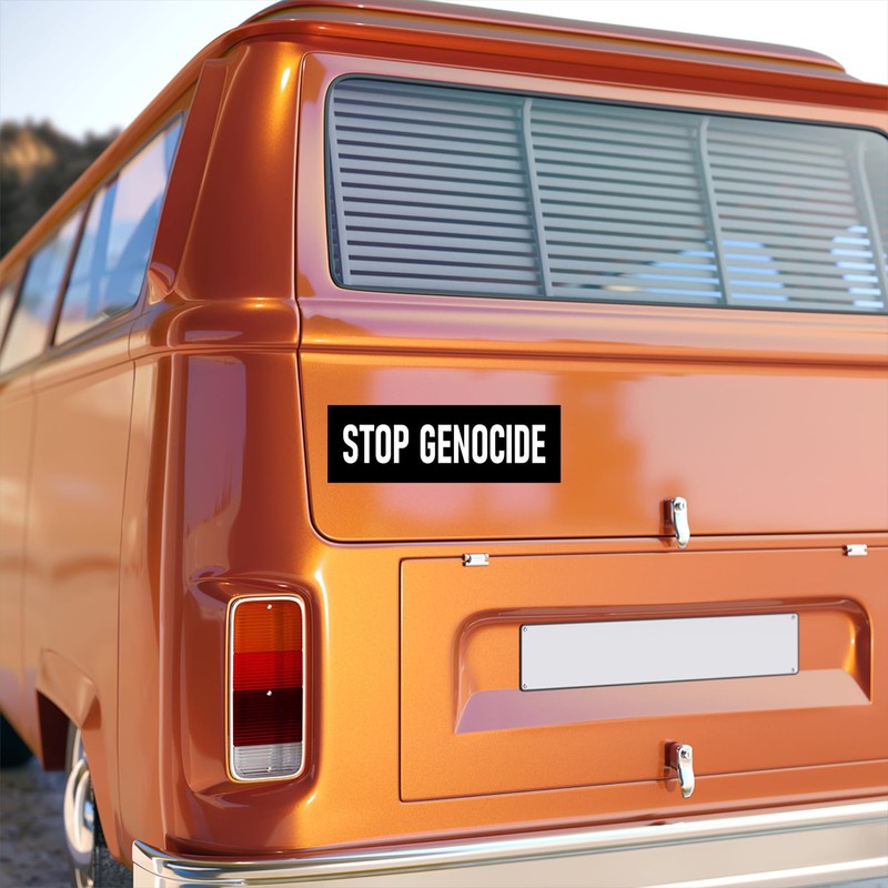 Stop Genocide Sticker Large 9" Anti War Killings Ethnocide Stickers