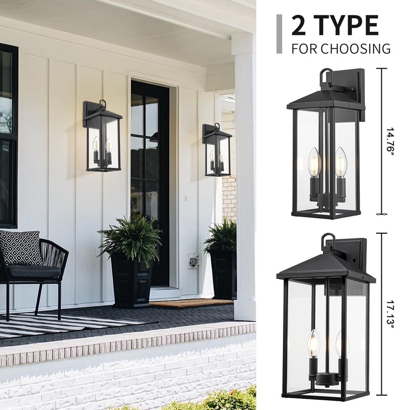 Darkaway Outdoor Wall Lights for House,2pcs Exterior Lighting Fixtures Wall