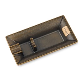 Winston's the Churchill Antique Bronze Cigar Ashtray, Durable with Cigar Holder