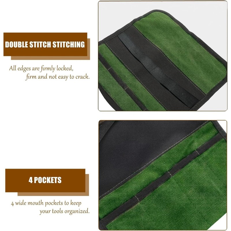 BLIRITEL Tool Roll Up Bag, Canvas Tool Organizer with 4