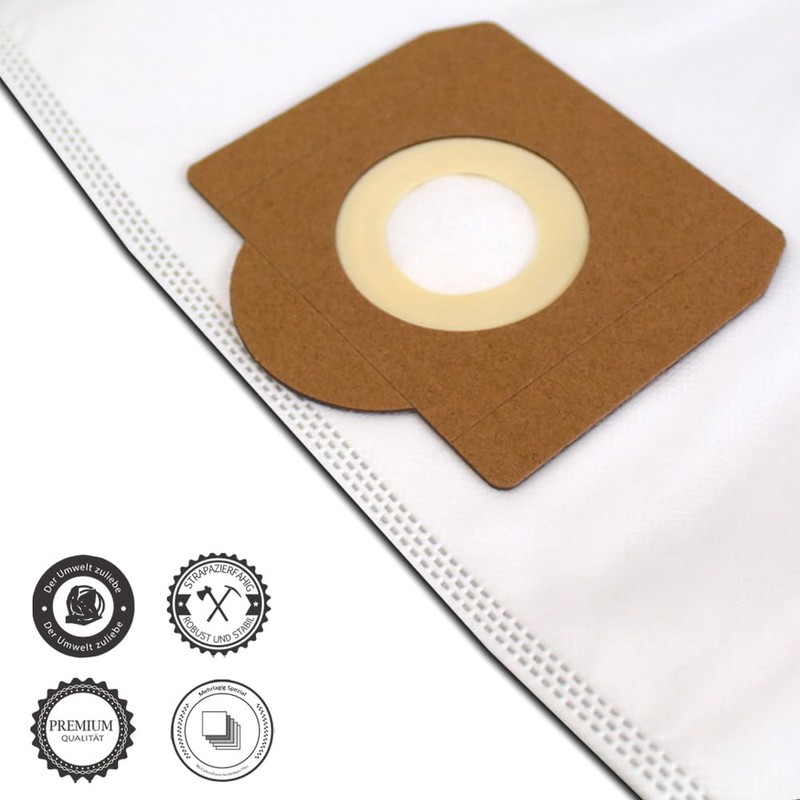 MisterVac Vacuum Cleaner Bags Pack of 5 Compatible with Parkside