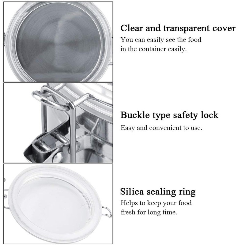 Akozon Vacuum Sealed Coffee Canister Storage Container Stainless Steel 5"