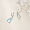 POPLYKE Tear Larimar Moonstone Leverback Earrings for Women Sterling Silver