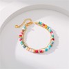 Irregular Crystal Beaded Layered Bracelets.Gold Paperclip Bracelet Adjustable Color Rice