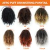 MKJVEN Afro Kinky Curly Ponytail Extensions 10 Inch Drawstring Ponytail