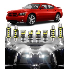 BMT xms Car Interior LED Light Replacement for Dodge Charger Magnum/Chrysler 300 300C 2005-2010,6000K Super Bright Interior Light Bulbs Package, 12pcs