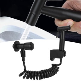Bidet Sprayer, Handheld Bidet Sprayer Feminine Wash Sprayer Head Holder Hose Kit Black G1/2 Stainless Thread Bathroom Accessories