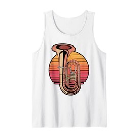Minimalist Tuba Line Art Brass Instrument Design Tank Top