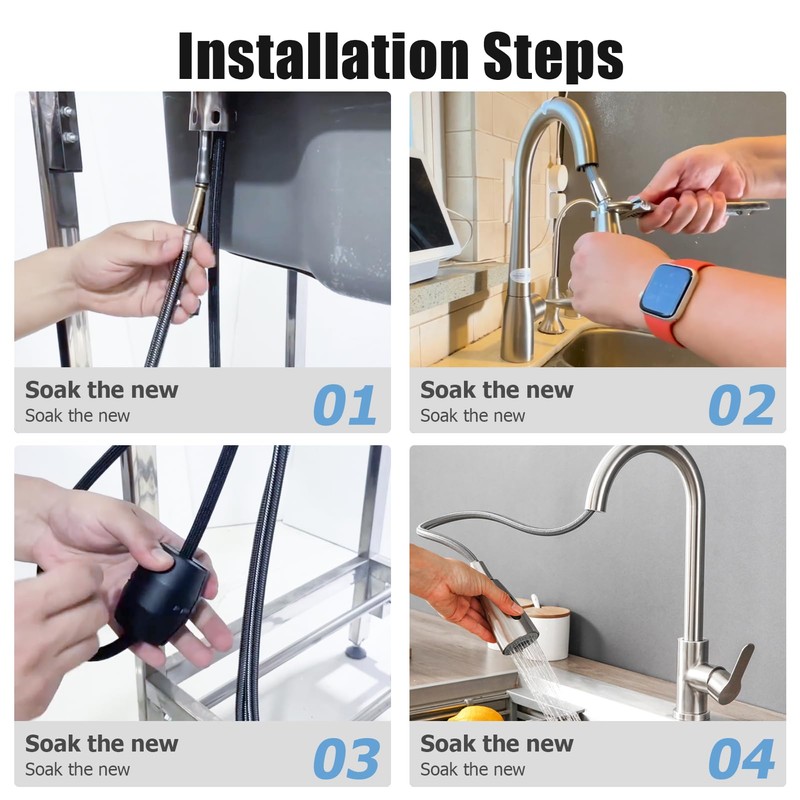Replacemnet Hose Kit for Kohler Pull-Down Kitchen Faucet, K-1219935-BC 67-Inch