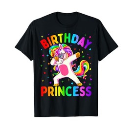 Birthday Princess Girl Dabbing Unicorn Girls T-Shirt Small