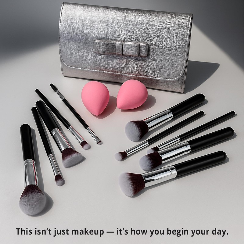 BEAKEY Makeup Brushes Set Premium Foundation Concealer Blush Bronzer Eye