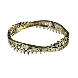 The Quiet Witness 4031385 Philippians 4:13 Stretch Bracelet Religious Cross Bible I Can Do All Things Scripture