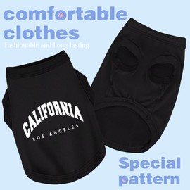 Discover Cozy Cotton Canine Wear: Soft, Lightweight, and Breathable Dog Shirt Vest with Eye-Catching Graphics(California), Keeping Your Furry Friend Warm and Comfy! Black XXS