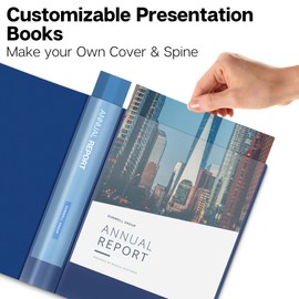 Dunwell Binder with Plastic Sleeves 24-Pocket (1 Pack, Blue) - Presentation Book, 8.5 x 11 Portfolio Folder with Clear Sheet Protectors, Displays 48-Page Documents, Certificates, Important Papers