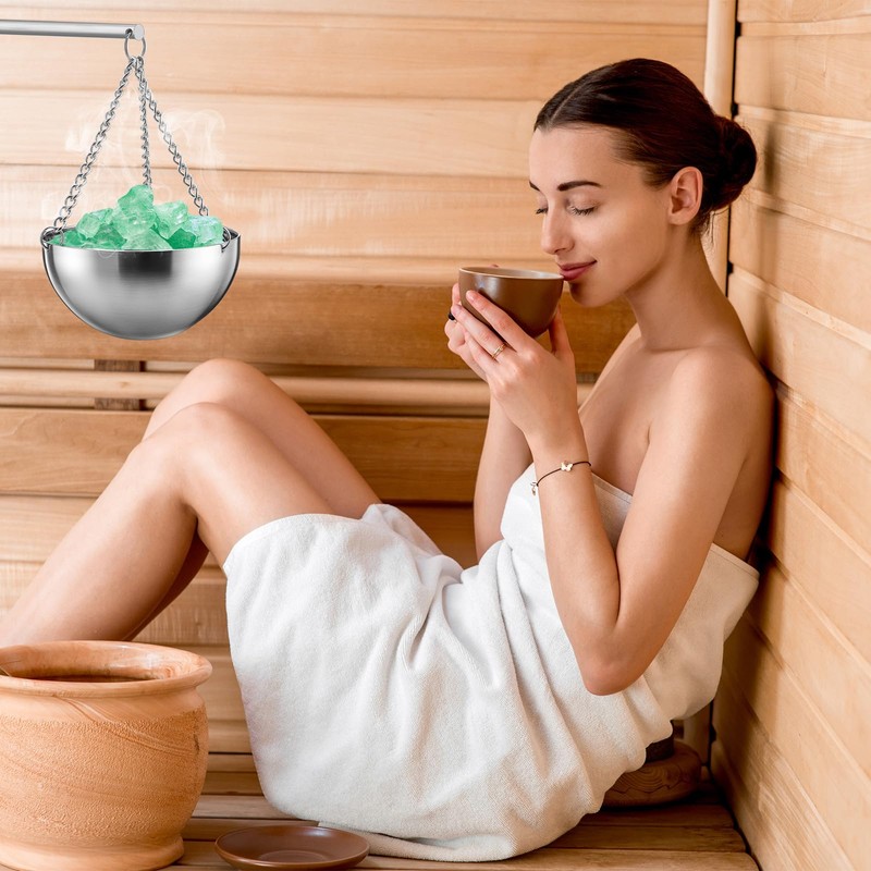 Nuogo 2 Set Sauna Aromatherapy Bowls Oil Cup Holder Swinging