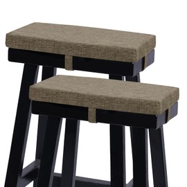 baibu Rectangle Bench Stool Cushion Set of 2, Non-Slip Saddle Stool Seat Cushions Bar Stool Cushion with Machine Washable Cover - 2 Cushions Only (Brown, 18x9.5x1.5in)