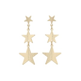 14k Gold Star Long Tassel Dangle Earrings Gold Silver Meteor Lucky Star Drop Earrings Hypoallergenic Lightweight Pentagram Earrings for Women Teen Girls, Zinc, copper
