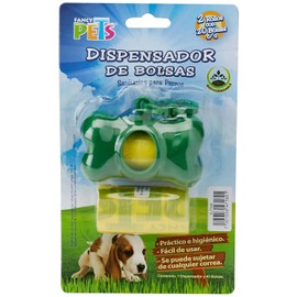 Fancy Pets Dispensador con 40 Bolsas Sanitarias para Perro Porta Bolsas Tipo Llavero para Correa Práctico e Higiénico para Paseo Diario