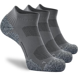 CWVLC Unisex Cushioned Compression Athletic Ankle Socks Multipack, 3-pairs Charcoal, XL (13.5-15.5 W US/ 12-14 M US)